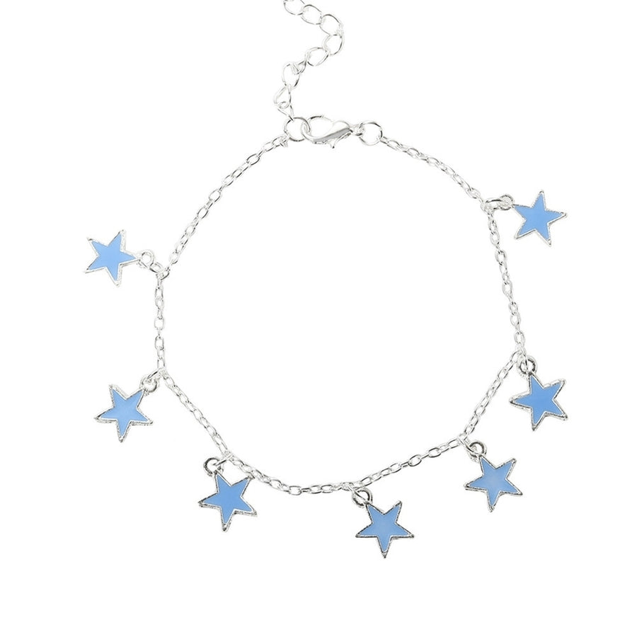 Women Elegant Beach Luminous Blue Star Pendant Anklets Bracelets Jewelry Gift Image 1