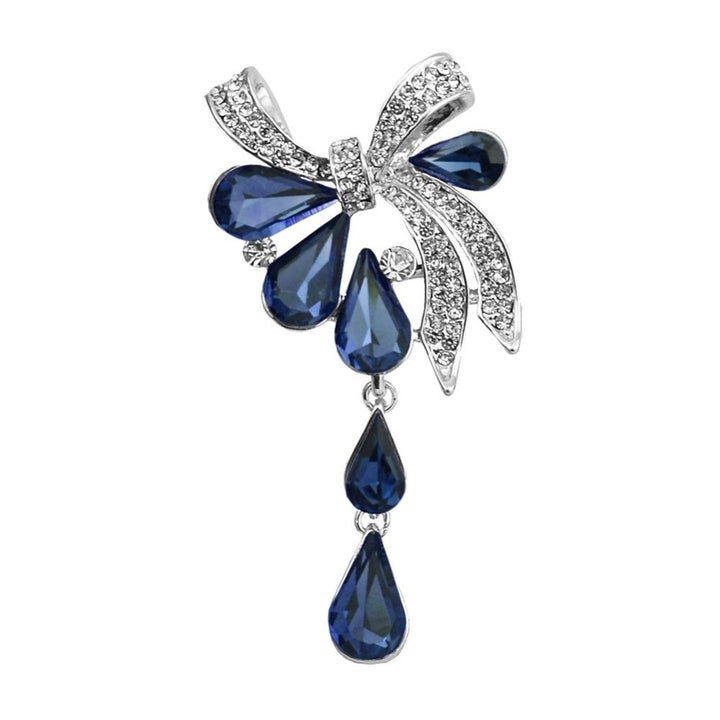 Women Fashion Alloy Rhinestone Bowknot Brooch Pin Luxury Dress Scarf Accessory Image 6