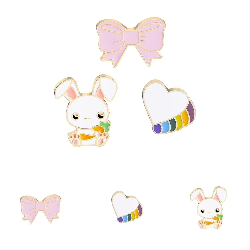 Cute Cartoon Enamel Brooch Pin Animal Rabbit Pattern Clothes Badge Jewelry Decor Image 2