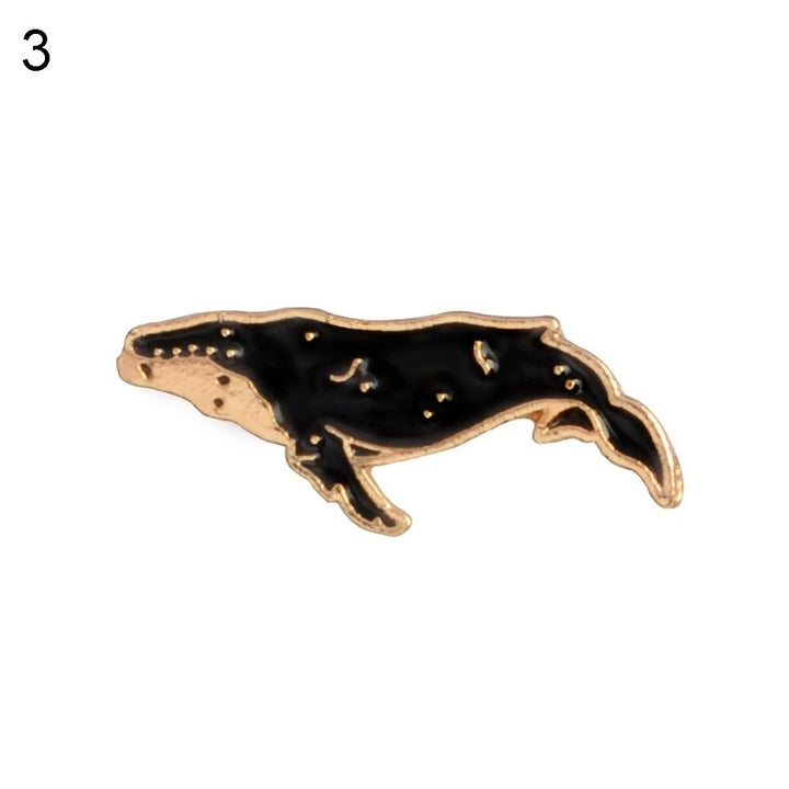 1Pc Fashion Enamel Lapel Badge Unisex Cartoon Whale Dolphin Print Brooch Pin Image 3