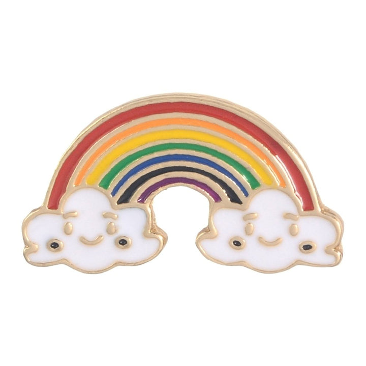 Cartoon Sun Moon Cloud Rainbow Enamel Brooch Pin Bag Collar Lapel Badge Jewelry Image 1