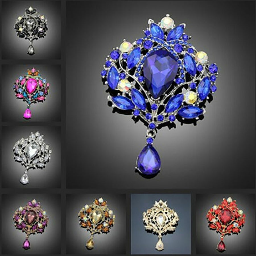 Brooch Gorgeous Luxury Flower Pattern Flower Shape Shawl Clip for Party Image 1