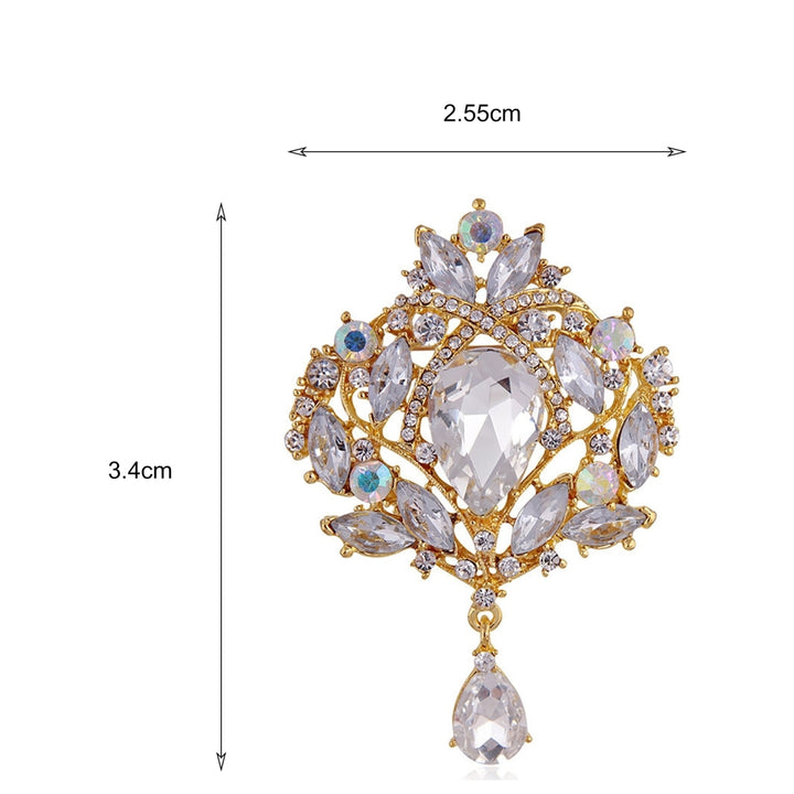 Brooch Gorgeous Luxury Flower Pattern Flower Shape Shawl Clip for Party Image 9