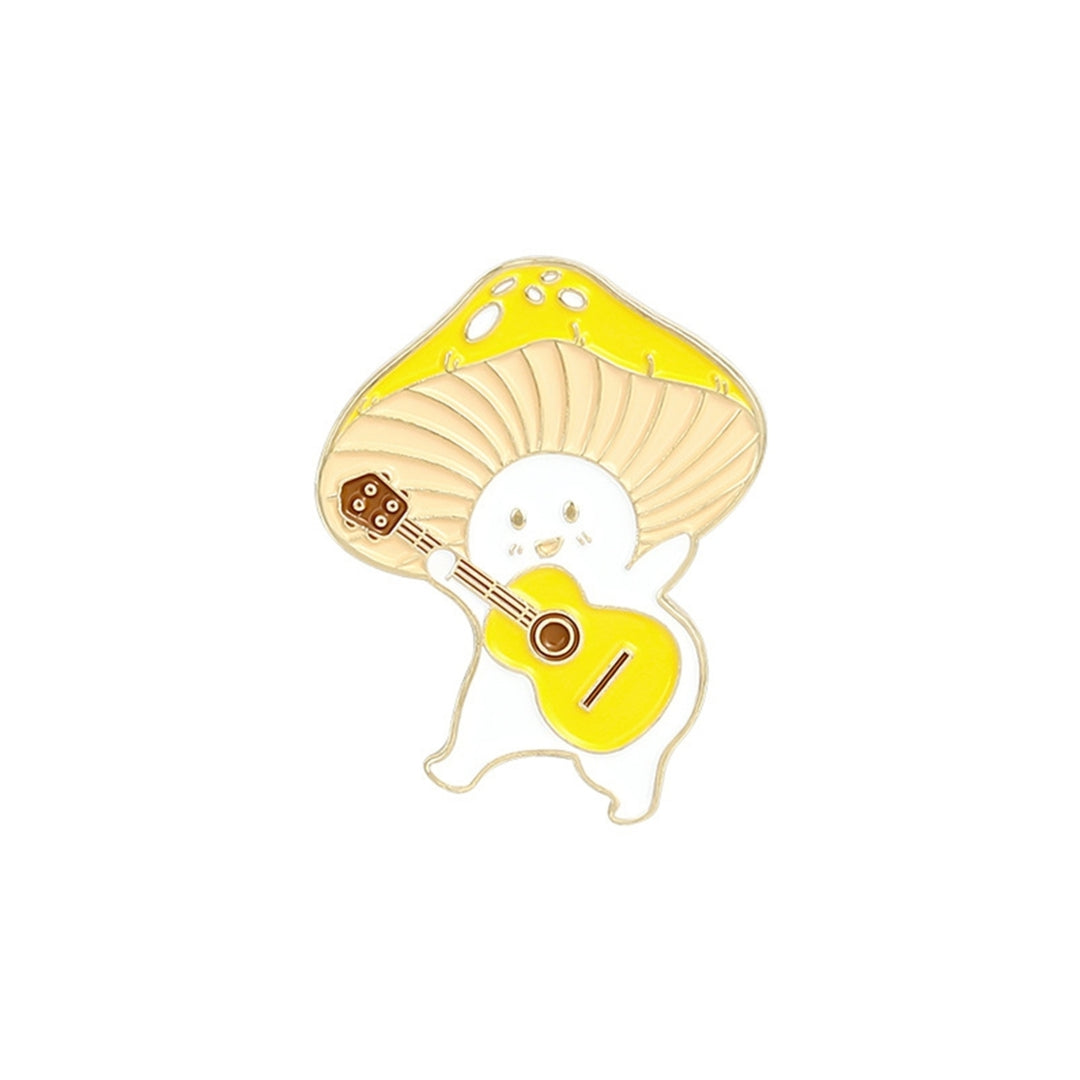 Cartoon Cute Mushroom Knife Guitar Enamel Student Brooch Pin Badge Jewelry Gift Image 4