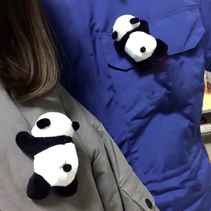 Cute Cartoon Plush Panda Brooch Pin Buckle Clothes Lapel Backpack Decor Gift Image 6