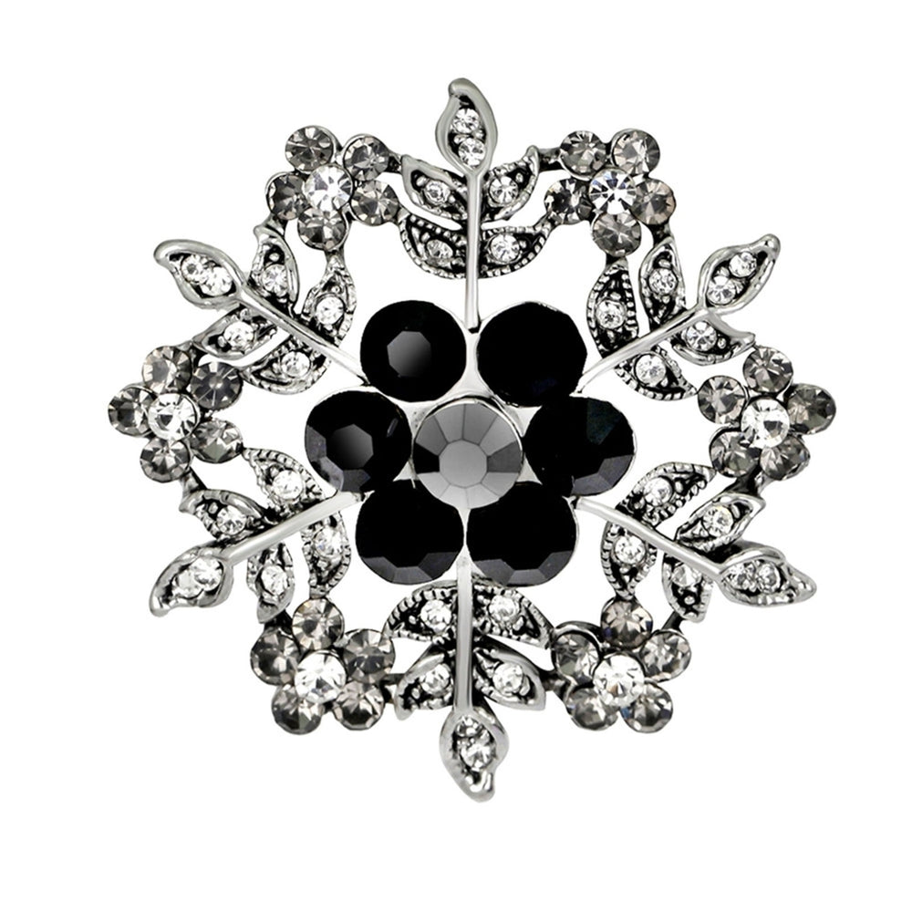 Fashion Women Snowflake Floral Circle Rhinestone Brooch Pin Christmas Jewelry Image 2