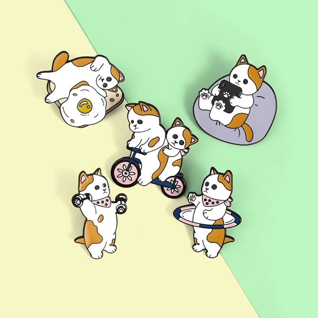 5Pcs Dog Brooch Dumbbells Sports Lovely Alloy Dog Patterns Cartoon Badge for Daily Wear Image 3
