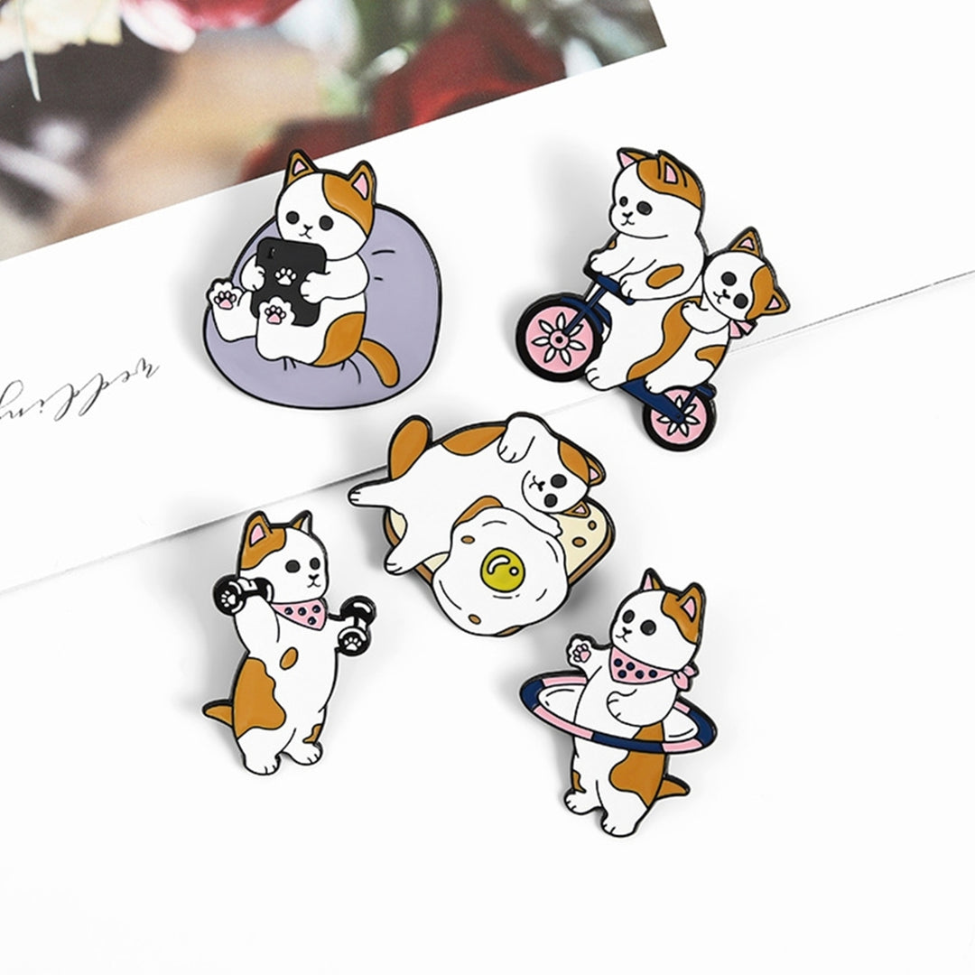 5Pcs Dog Brooch Dumbbells Sports Lovely Alloy Dog Patterns Cartoon Badge for Daily Wear Image 4