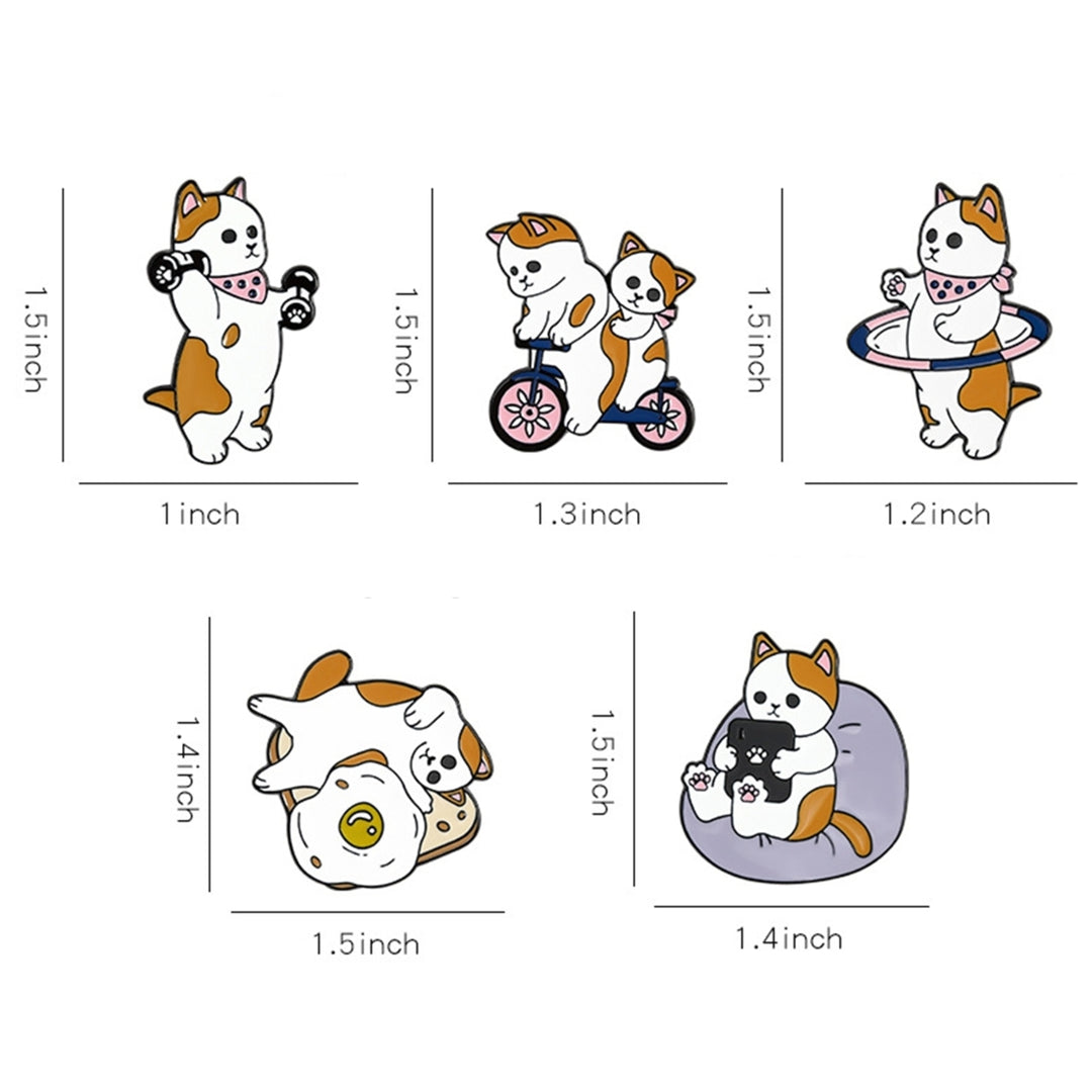 5Pcs Dog Brooch Dumbbells Sports Lovely Alloy Dog Patterns Cartoon Badge for Daily Wear Image 4
