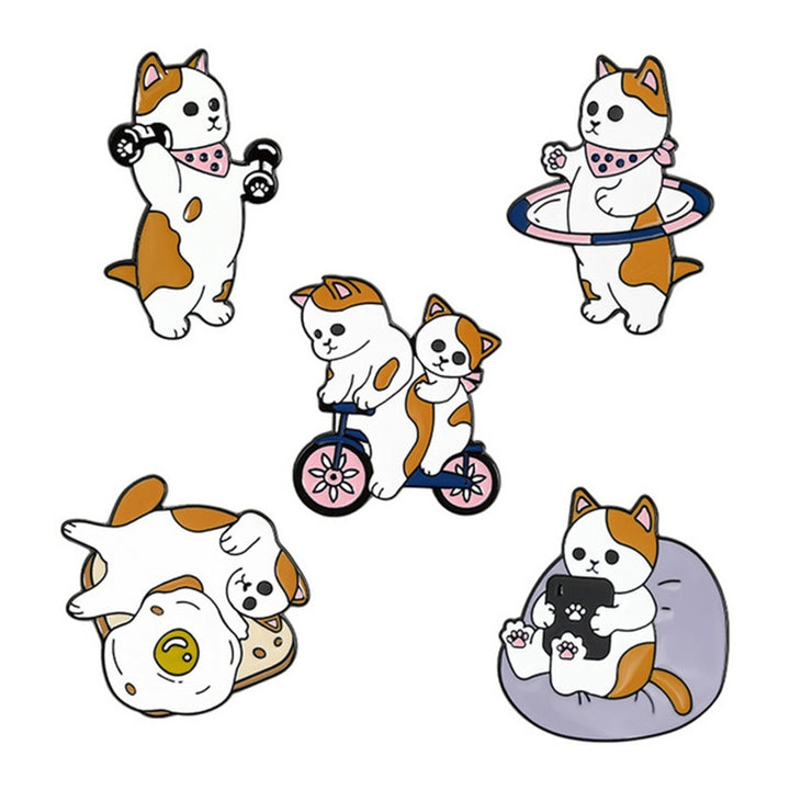 5Pcs Dog Brooch Dumbbells Sports Lovely Alloy Dog Patterns Cartoon Badge for Daily Wear Image 6