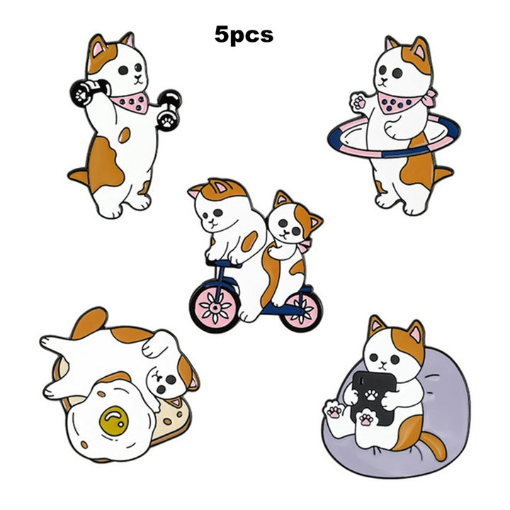 5Pcs Dog Brooch Dumbbells Sports Lovely Alloy Dog Patterns Cartoon Badge for Daily Wear Image 7