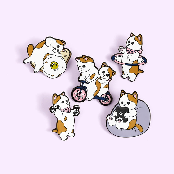 5Pcs Dog Brooch Dumbbells Sports Lovely Alloy Dog Patterns Cartoon Badge for Daily Wear Image 8