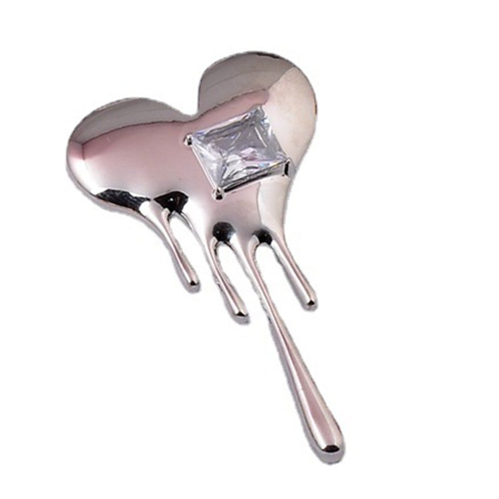Mini Exquisite Lapel Pin Gift Heart Shaped White Cubic Zirconia Brooch Pin Costume Accessories Image 2