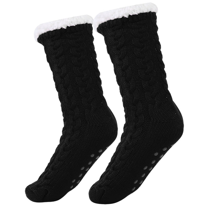 Winter Slipper Socks Winter Warm Fluffy Grip Floor Socks With Anti-Slip Grip For Women US 5.5-8.5 Image 1