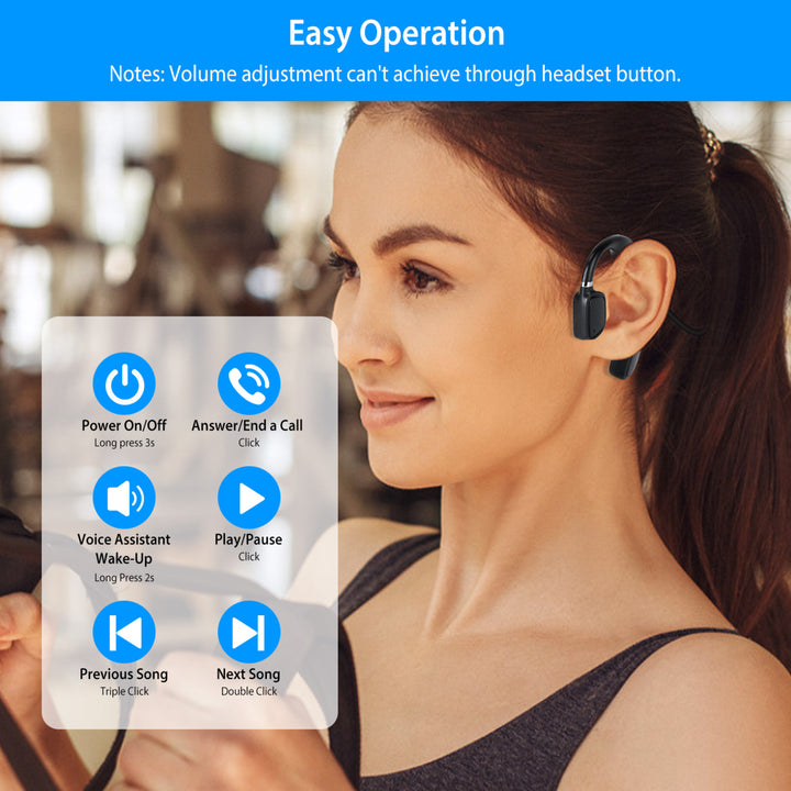 Wireless V5.1 Bone Conduction Earphones Open-Ear Wireless Headsets Music Sport Wireless Open Hook Earphone with Image 4
