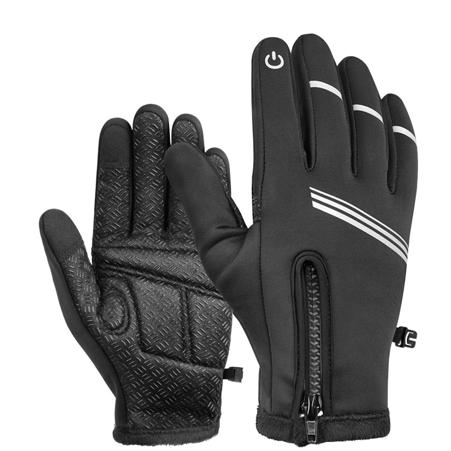 1Pair Winter Gloves Touchscreen Thermal Windproof Fleece Lined Gloves For Winter Running L Size Image 1