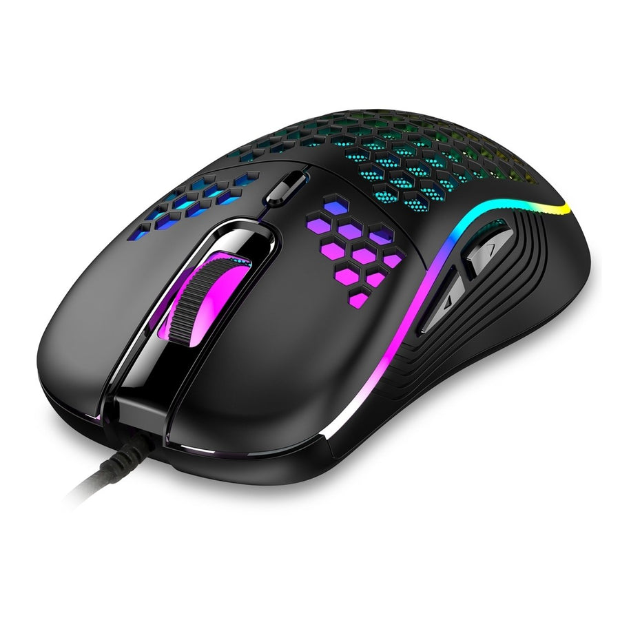 Wired Gaming Mouse 7200 DPI Laptop Optical Mouse Honeycomb Lightweight Mouse with 4 Adjustable DPI Levels 7 Changeable Image 1