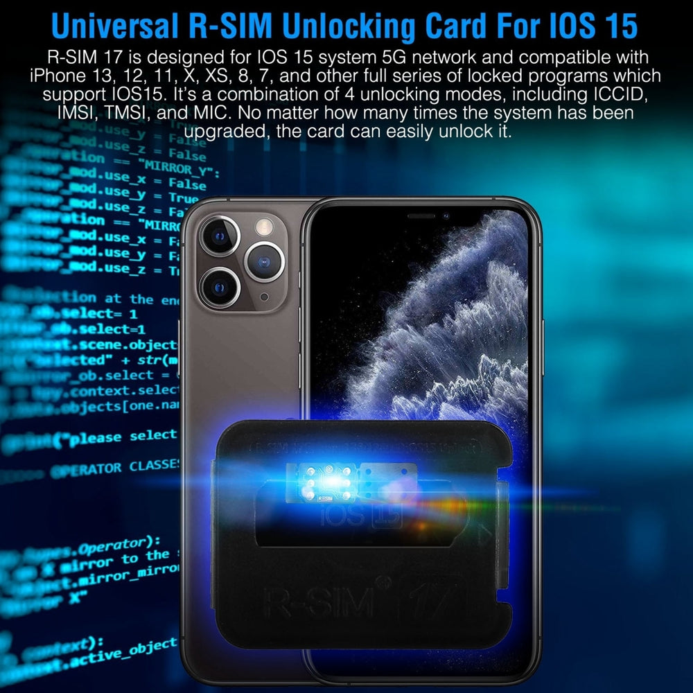 R-SIM17 Nano Unlock RSIM Card Fit for iPhone 13 12 11 Pro Max XR X 8 7 iOS15 Image 2