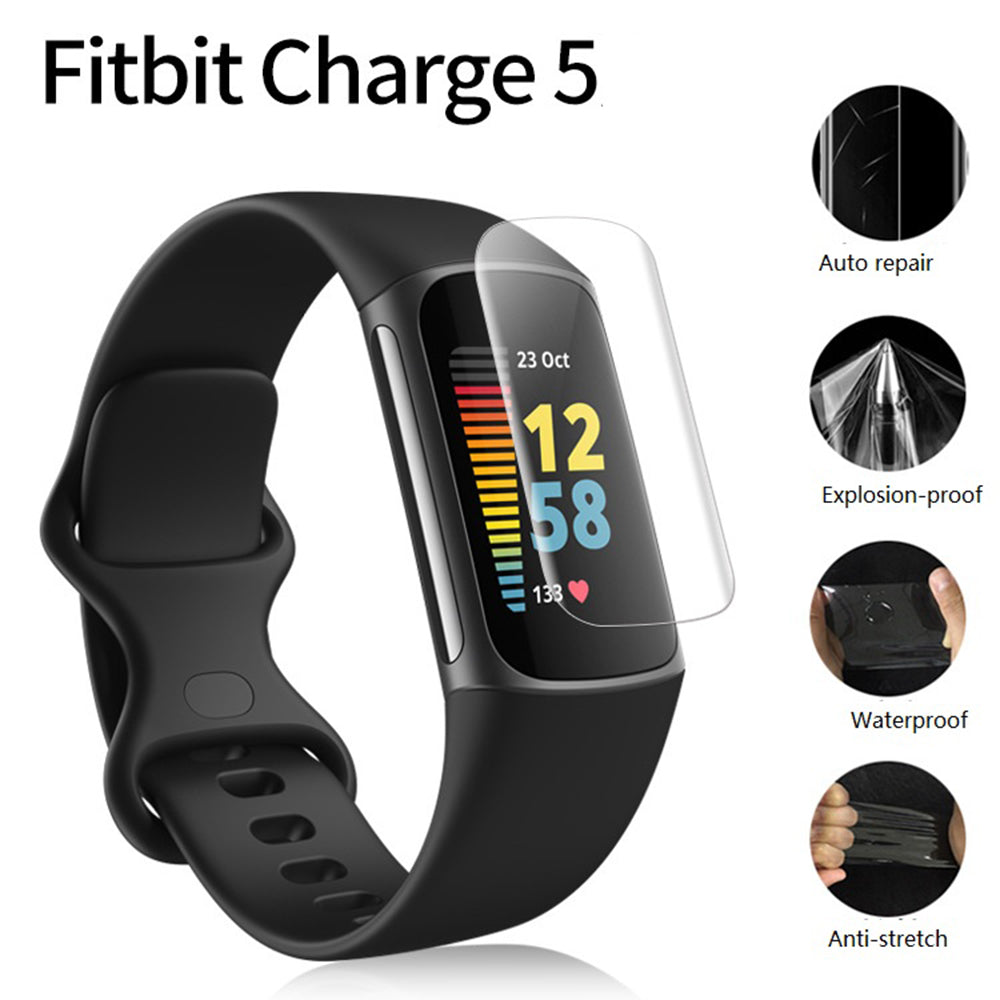 navor(6-Pack)Compatible with Fitbit Charge 5 Screen Protector,HD Transparent Waterproof Full Coverage Anti-fingerprint Image 3