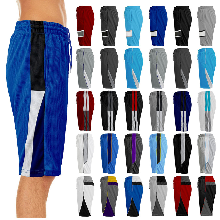5-Pack: Mens Active Moisture-Wicking Mesh Performance Shorts (S-2XL) Image 1