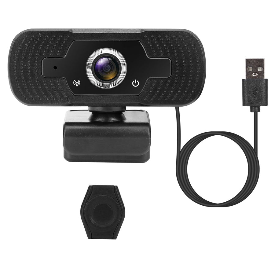FHD 1080P USB Webcam Microphone Privacy Cover Rotatable Clip Streaming USB Camera Plug And Play Image 1