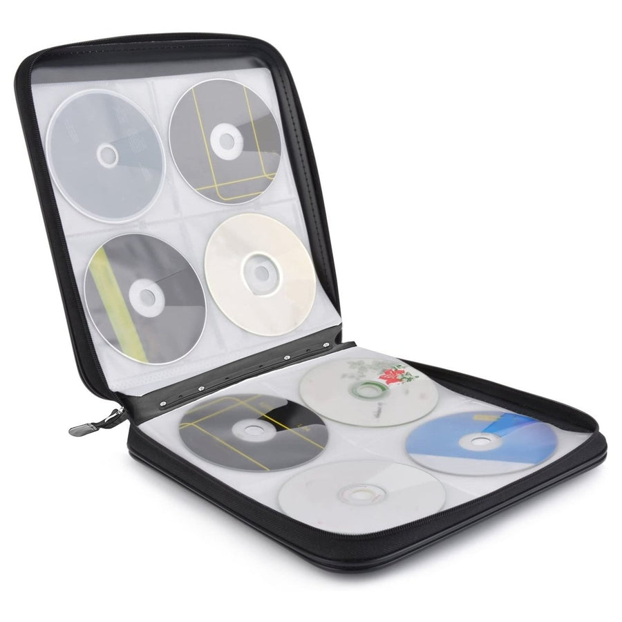 400 Discs CD Case CD DVD Storage Binder Sleeves Bag Portable Media Disk Wallet Album Carrying Handle Image 1