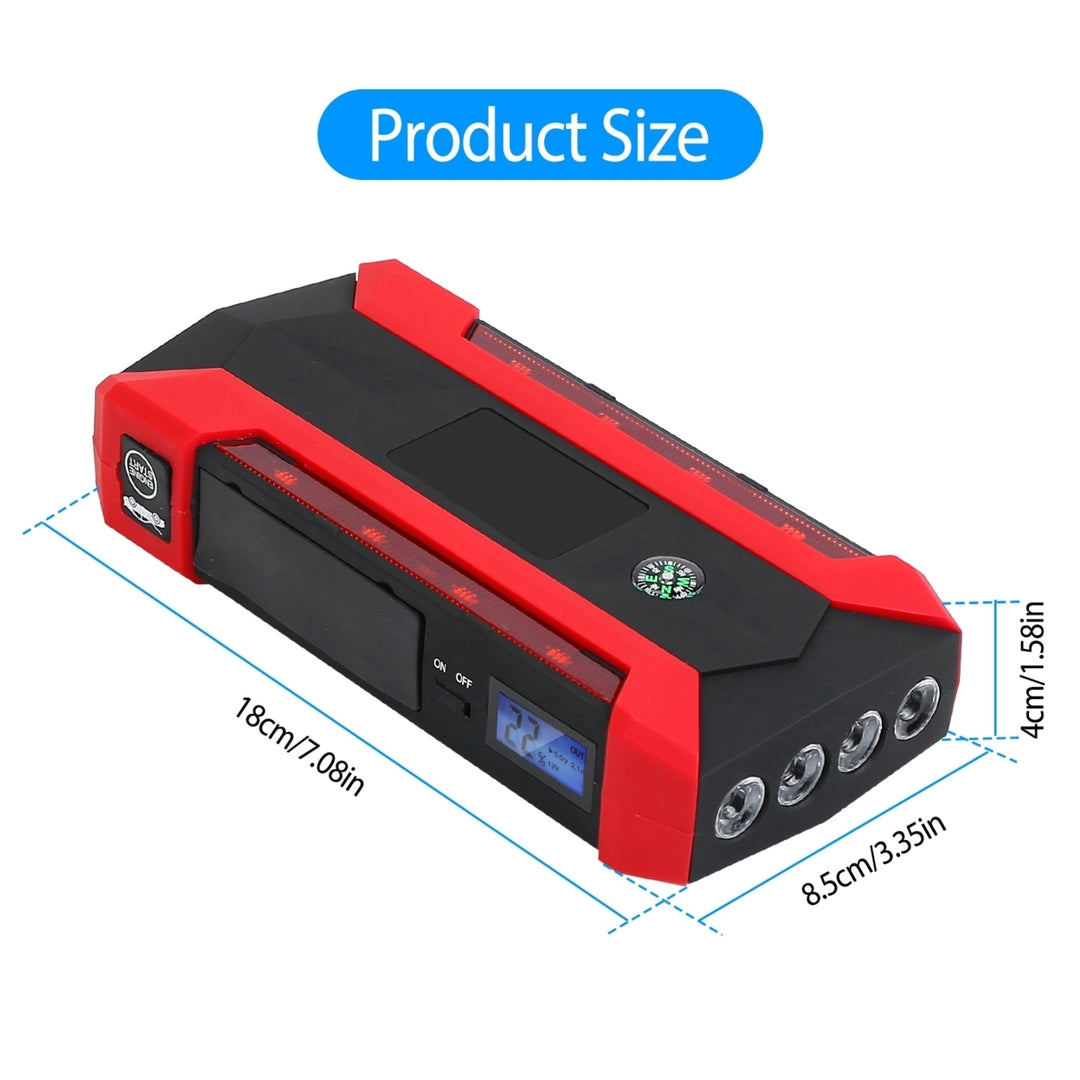 Car Jump Starter Booster 1000A Peak 20000mAh 12V Battery Charger Up to 6.0L Gas or 3.0L Diesel Engine LCD Screen 3 Modes Image 7