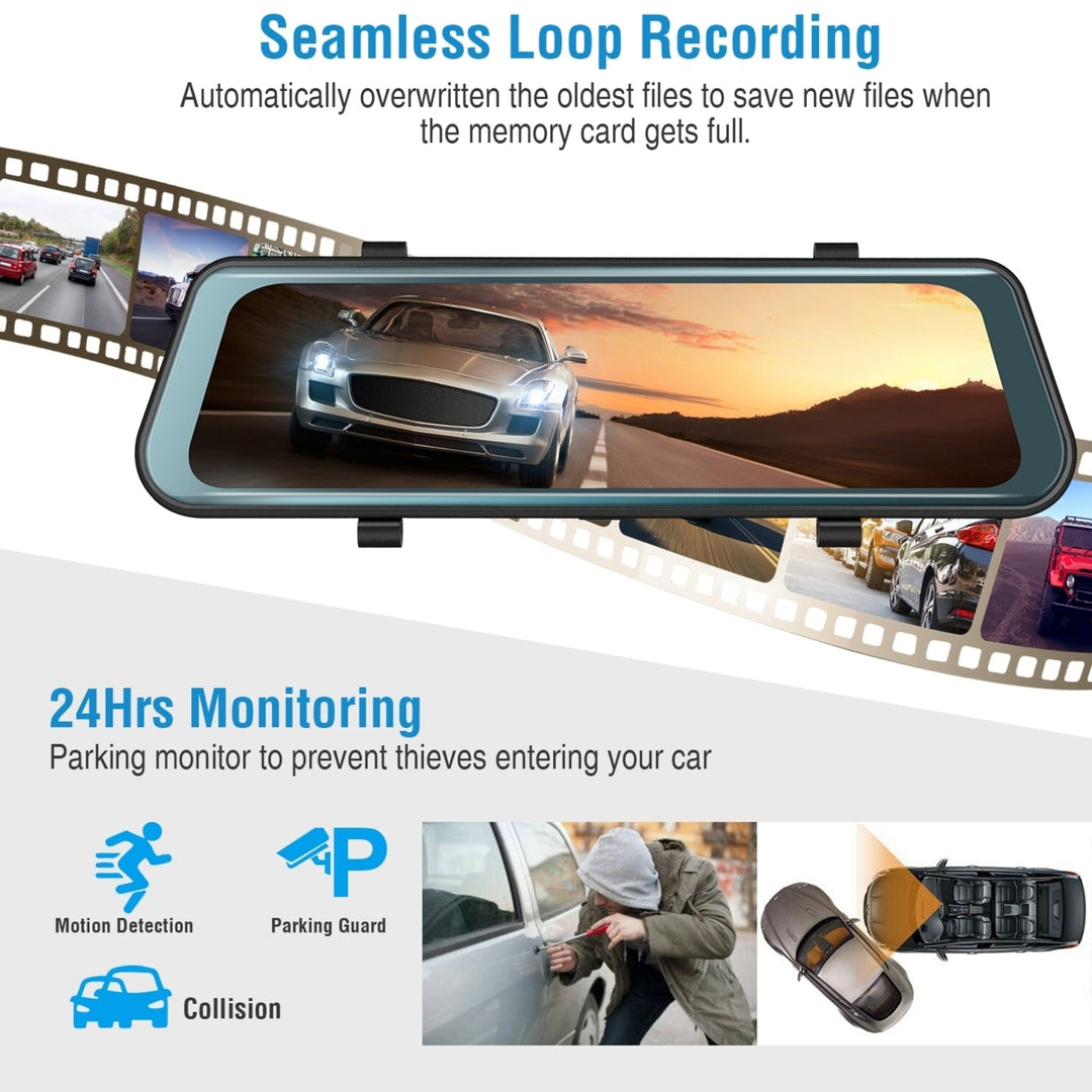 FHD 1080P Car DVR Dash Camera 9.66In Vehicle Driving Recorder G Sensor Parking Monitoring Image 6