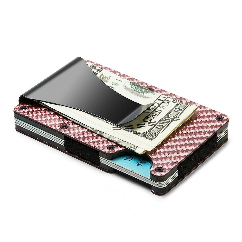 Men Rfid Blocking Slim Money Clip Carbon Fiber Credit Card Holder Pocket Wallet Clip Image 8