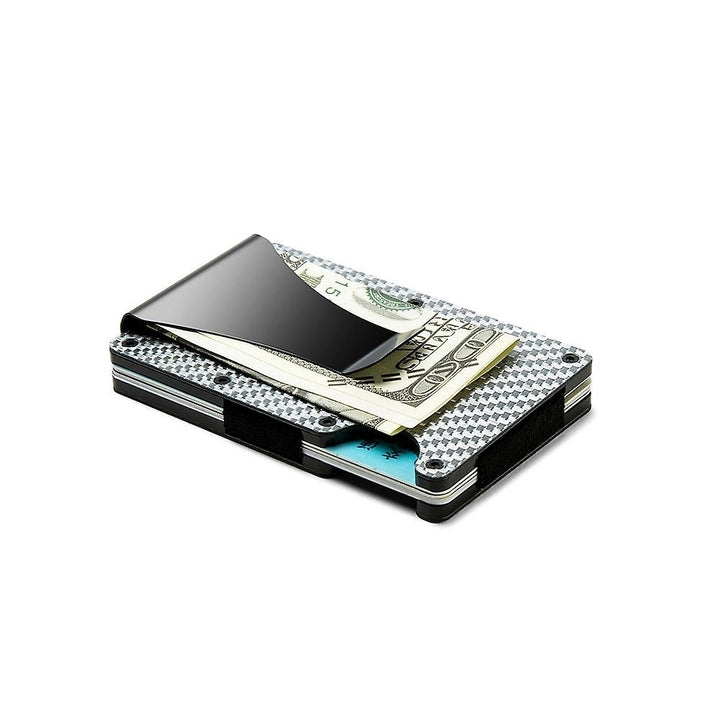 Men Rfid Blocking Slim Money Clip Carbon Fiber Credit Card Holder Pocket Wallet Clip Image 10
