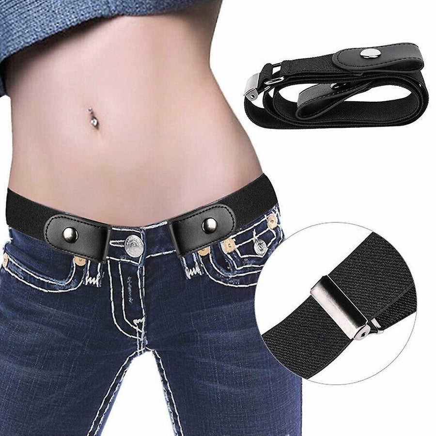 No Buckle Stretch Belts Buckle-free Invisible Elastic Waist Belts For Jean Pants No Bulge Hassle Image 1