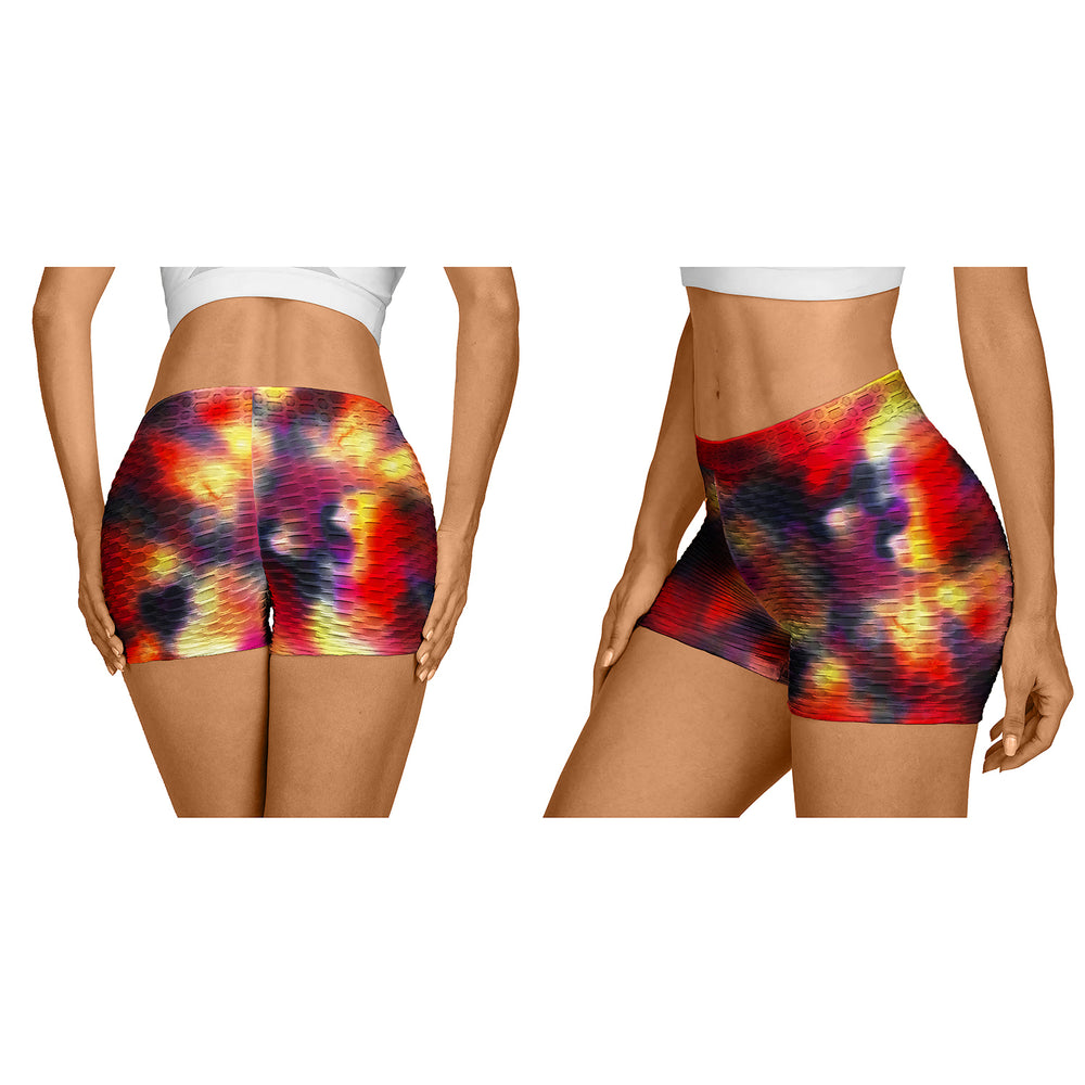 Womens Tie Dyed Low Waisted Workout Shorts Image 2