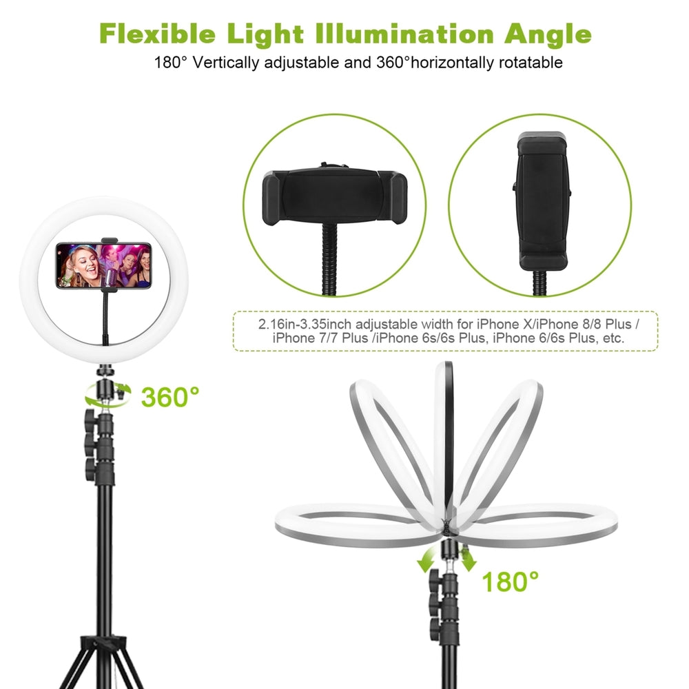 10in LED Selfie Ring Light Dimmable 120 LEDs Makeup Ring Lights Image 2