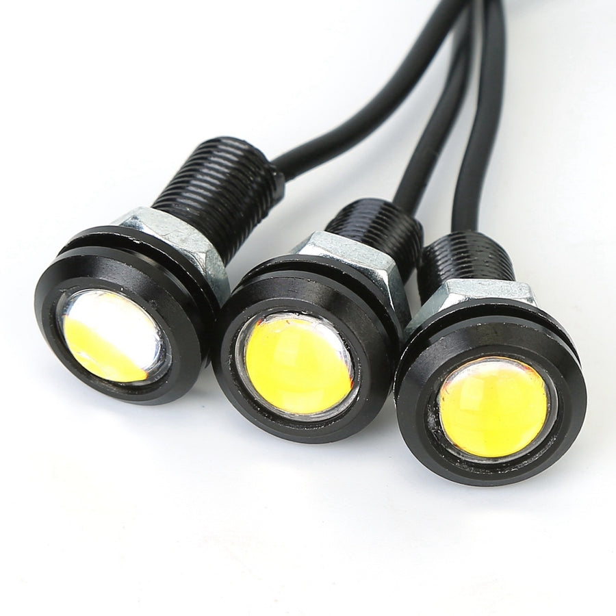 3Pcs Amber Eagle Eye LED Light Bulbs 12V 18MM Waterproof DRL Lights Image 1