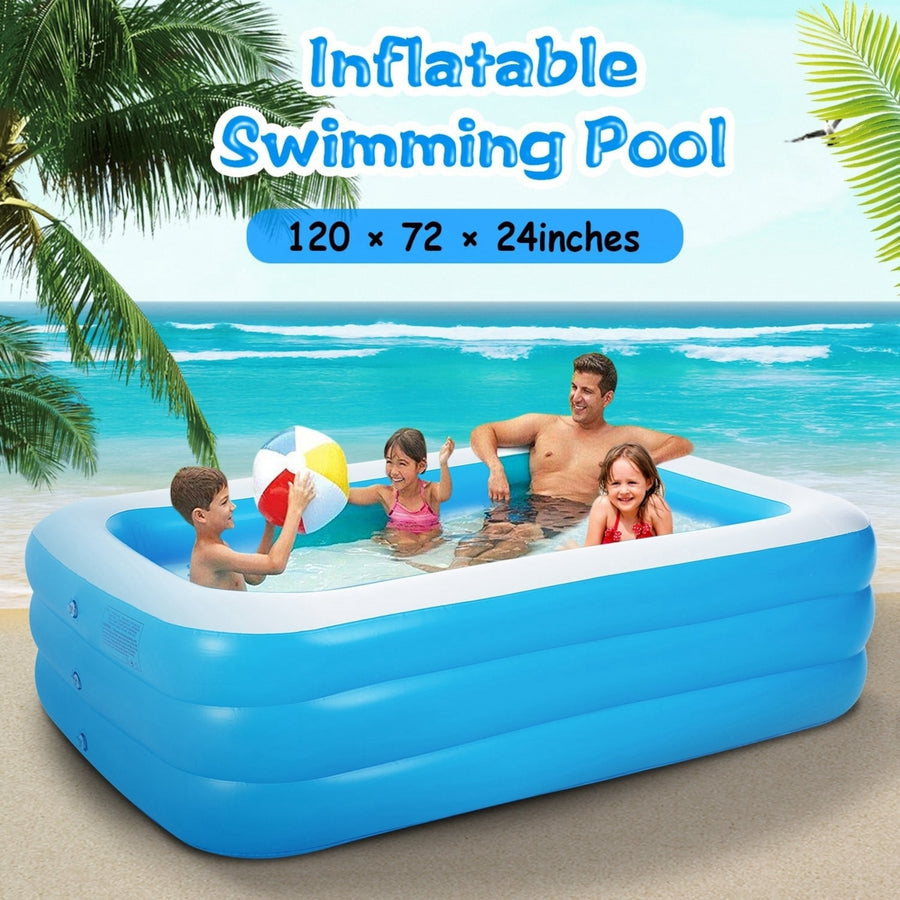 120x72x24inch Inflatable Swimming Pools Family Swim Play Center Pool Image 1