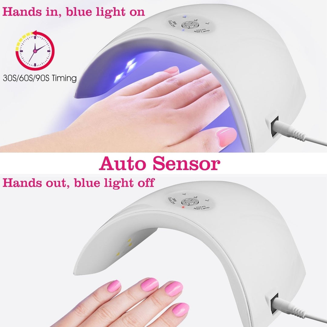 36W UV LED Lamp Nail Gel Dryer 12 LEDs Sensor Fingernail Toenail Gel Curing Machine White Image 1