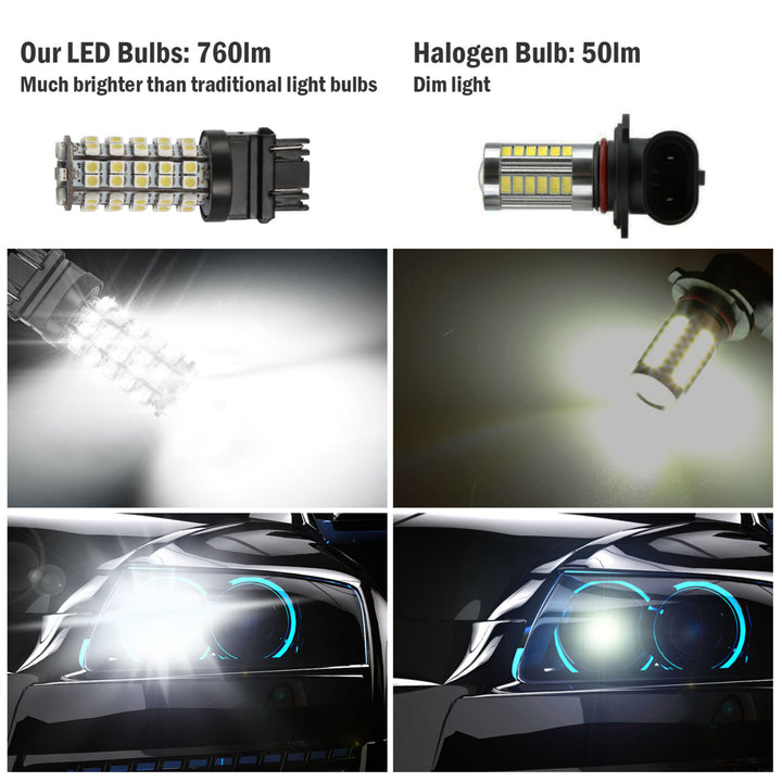 10Pcs LED Car Light Bulbs 760lm T25 3528SMD 6000K Pure White Auto Lamps Image 6