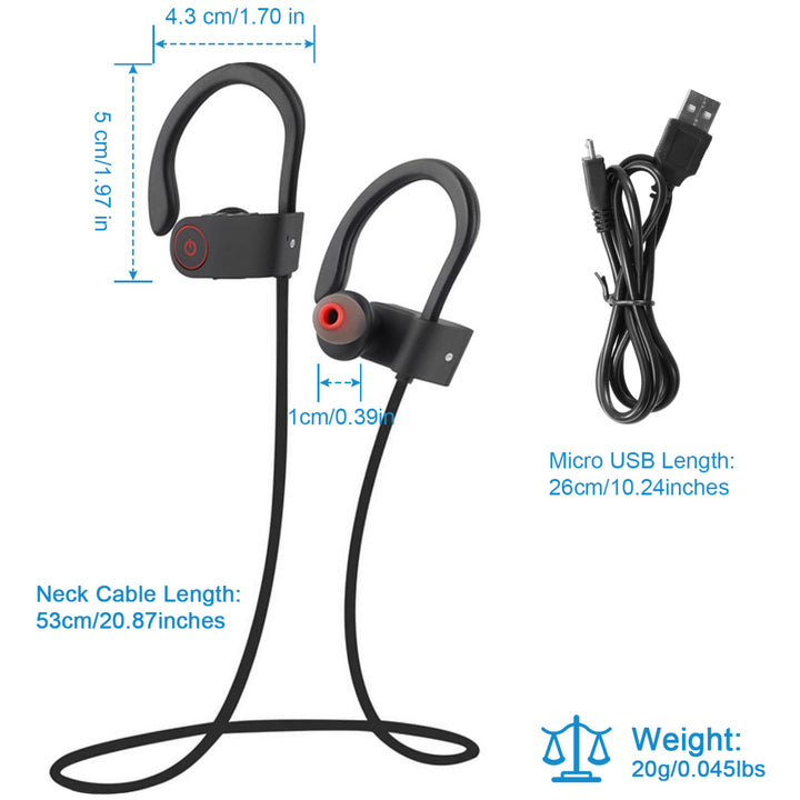 Wireless Headset IPX7 Waterproof Sport Headphones In-Ear Wireless4.1 Stereo Earphone Image 10