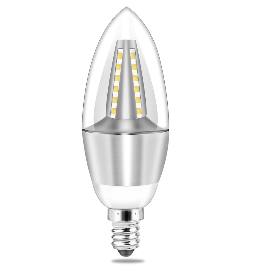 4pcs 5W E12 Candelabra Bulbs 600 LM 50W Equivalent Candle Light Image 1