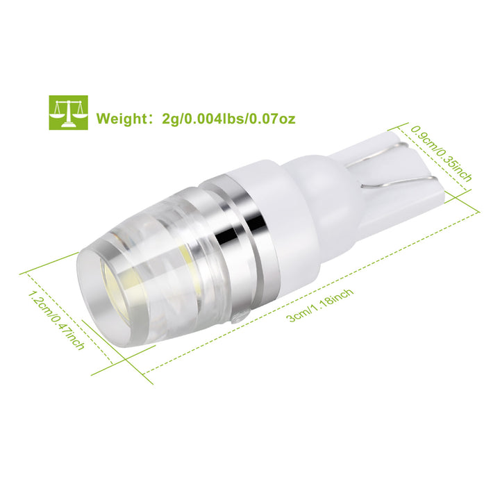 10PCS T10 LED Bulbs 194 LED Lights 12V 1W 5730 Xenon White Wedge Base LED Replacement Bulbs Image 4