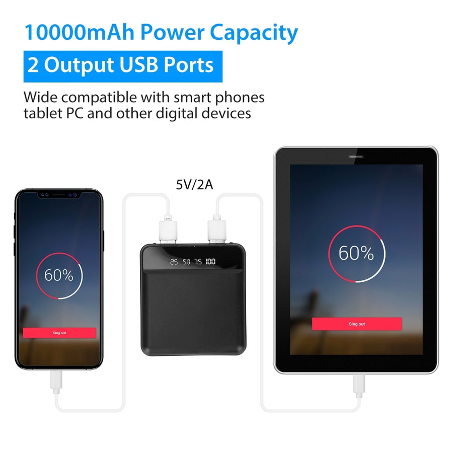 10000mAh Portable Power Bank Mini External Battery Pack Charger Dual USB Ports LCD Display Image 1