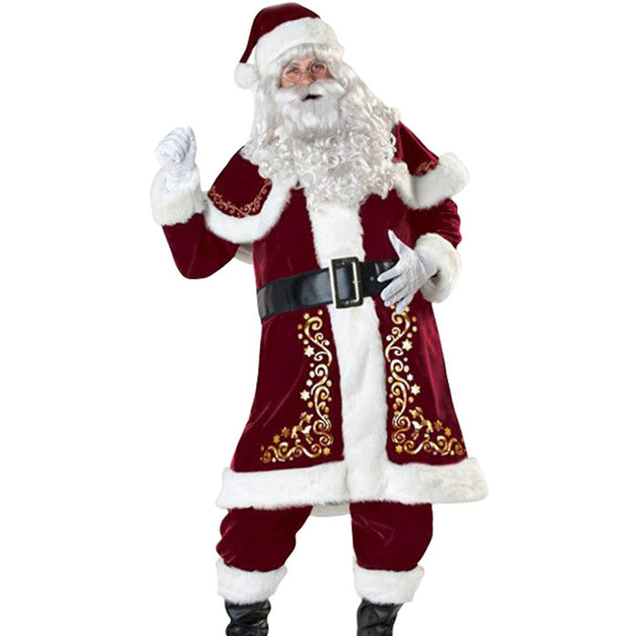 Christmas Santa Claus Costume Set Adult Cosplay Outfits Xmas Party Fancy Clothes Image 1