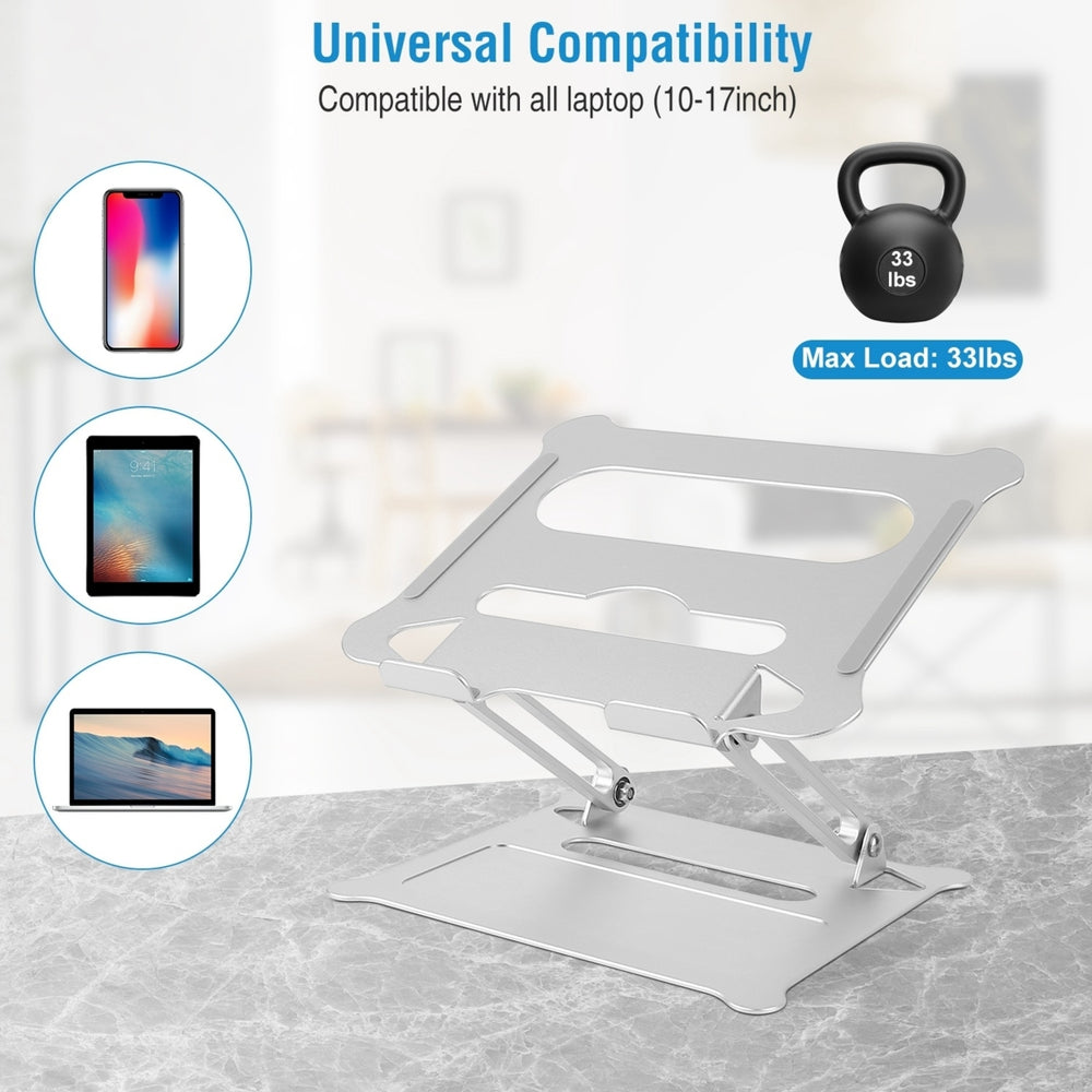 Laptop Stand Aluminum Angle Adjustable Computer Holder Riser Heat Vent Notebook Elevator For 10in-17in MacBook Pro 13 15 Image 2