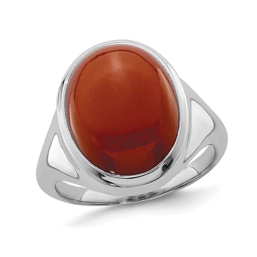 Sterling Silver Red Agate Ring Image 1