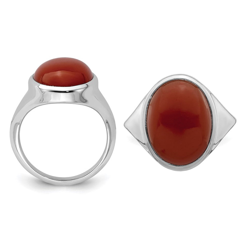 Sterling Silver Red Agate Ring Image 2