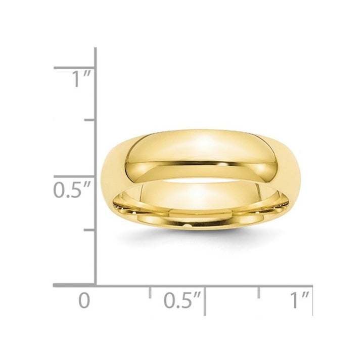 Mens 10K Yellow Gold 6mm Polished Wedding Band Ring Image 3