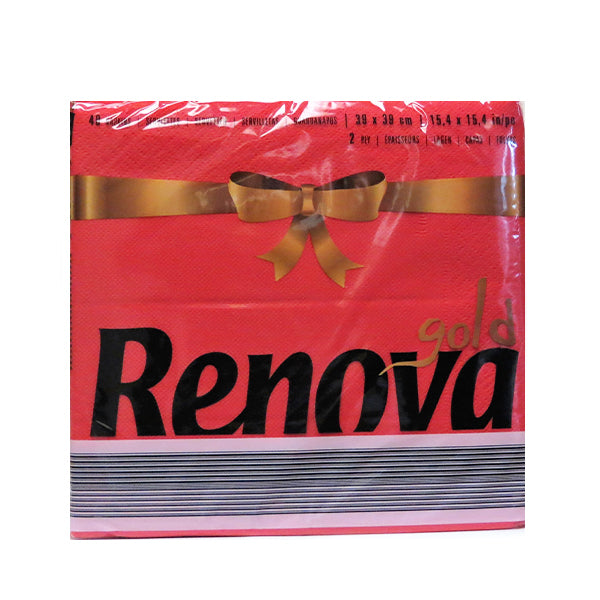 Renova Gold Napkin- Red (40 Count) Image 1