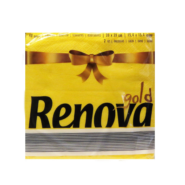 Renova Gold Napkin- Yellow (40 Count) Image 1