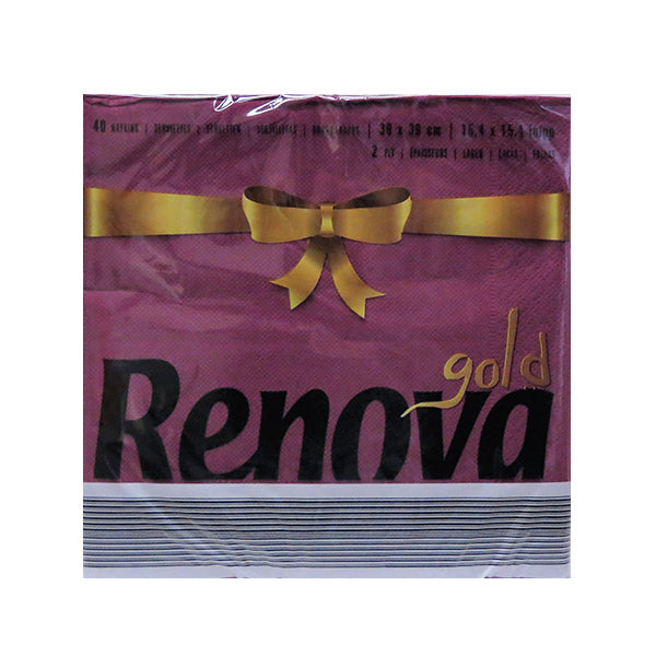Renova Gold Napkin- Bordeaux (40 Count) Image 1