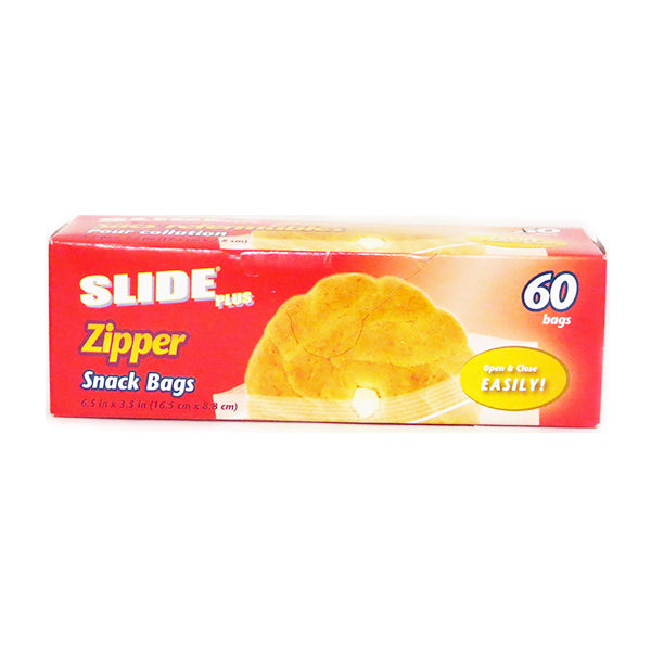 Slide Plus Zipper Snack Bags (60 Bags) Image 1